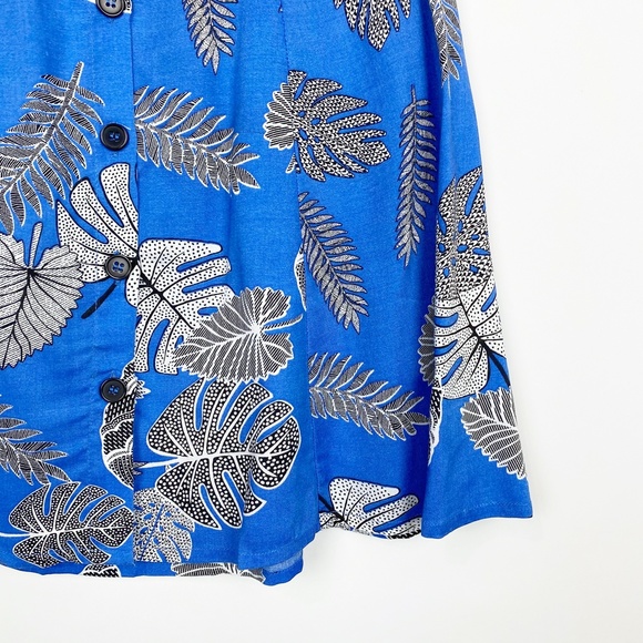 Mango Flowing A Line Skirt Printed Tropical S - Picture 11 of 13